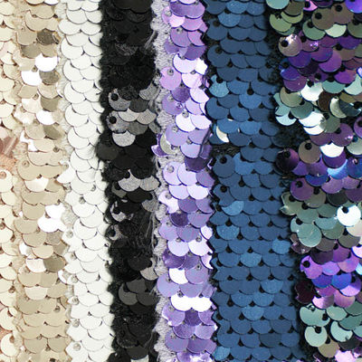 Bead PRT Polyester Sequins Fabric For Various Fashion Stage Clothing