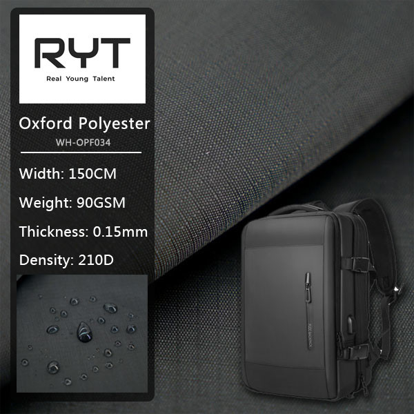 210D Oxford Polyester Thickness 0.55mm Durable Waterproof Fabric